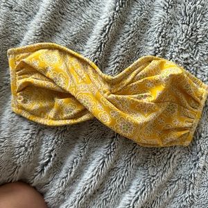 JCREW Yellow paisley bandeau bikini top - JCrew small